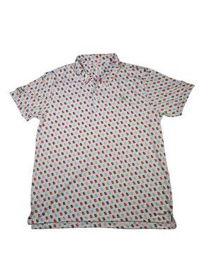 St. Louis Cardinals All Over Logo Polo Shirt Men's Size XL White SGA PROMO